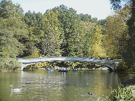 To the right is a picture of the Bow Bridge.   Central Park is so beautiful it's enjoyed by tourists and New Yorkers alike. You can always spot the tourists; they have cameras around their necks and speak foreign languages.