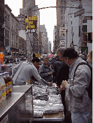 Top right picture you see brisk telephone sales business from a push cart on the corner of Canal and Broadway. Telephones for $10 to $30 dollars. It's fun, bustling and you can have a lot of fun shopping on a very limited budget.