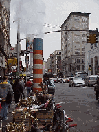 Top left picture you see brass statues being sold on the sidewalk next to a steam pipe.  Remember to bring your sense of humor.