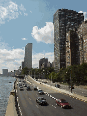 Top left picture you see the FDR Drive with the United Nations in the far distance. However when a high level dignitary comes to town, it's not unusual to see the streets closed and lined with police and police dogs.