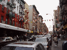 Center right you see a side street off Mulberry Street and the festive banners that merchants hope will bring attention to their businesses.