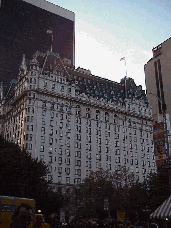 Top left is the Plaza Hotel.  This would be a first class place to dine on Thanksgiving or any other day. This is a day when Americans traditionally get together with their families and celebrate Thanksgiving with a big turkey dinner.