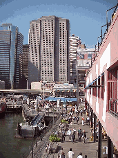 Top right picture is South Street Seaport and the pier.  Here you'll find everything from fast food to great seafood restaurants. The people that don't cook in the city go out and have dinner in one of the many restaurants New York has to offer.