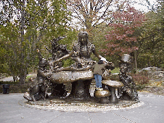 Center right photo is a statue of Alice in Wonderland near the Conservatory in Central Park.