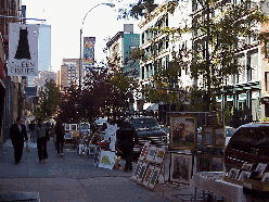 Bottom right picture is another look at West Broadway.  Although most of the art is shown in very expensive galleries you see many really good pieces of art on the sidewalk.  You'll also see jewelry designers that sell their merchandise on the sidewalk.