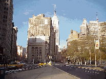 Center right picture you see the intersection of Broadway and Fifth Avenue with Madison Square Park to the right.