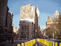 Top right picture you see the Empire State Building in the distance from the intersection of Broadway and Fifth Avenue at Madison Square Park.