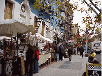 Bottom right picture you see sidewalk sales which are very popular here and in many areas of the city.