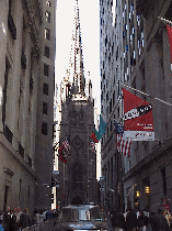 Top right photo is Trinity Church as seen from Wall Street.