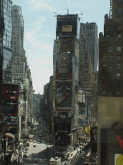 Top left picture you see a birds eye view of the famous Coke sign in Times Square.  Traffic will be closed here on New Year's Eve night and the streets will be filled with people as far as you can see. (and further)