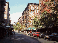 Center right picture you see MacDougal Street in Greenwich Village.  This street is popular for jewelry stores, restaurants, coffee houses, New York University and Washington Square Park.