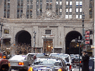 Top right you see the Met Life (Metropolitan Life Insurance) Building and  Grand Central Station as seen from Park Avenue South.