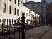 Top right you see Washington Mews.  This quiet cobblestone street is lined with townhouses that have attracted artists and writers since the early 1900's.