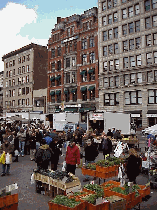 Center and bottom right pictures you see the Farmers Market at Union Square.  Many areas of the city have these markets on a regular basis.