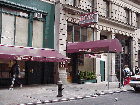 You don't have to eat street vendor food when you shop at the farmers market at Union Square; you can dine at the Union Square Caf (pictured center right).