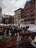 Top left photo you see New Yorker's shopping the farmer's market at Union Square.