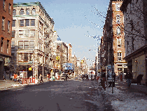 Top right you see West Broadway in Soho.  This trendy and expensive neighborhood is well known for the art and fashion scene.  You might pass a famous person on any of these streets.