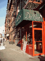 Top left picture you see Mulberry Street in Little Italy.  In the far distance you can see the Empire State Building.  Top right picture you see Da Nico Restaurant in Little Italy.