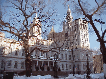 Center right picture is City Hall on a snow day with the Municipal Building in the distance.