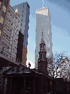 Top right picture is St. Paul's Church where George Washington attended services.  The World Trade Towers are in the distance.