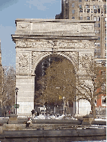 Top right photo you see a close shot of the arches of Washington Square Park.  This is the hang out for everyone that's cool and the place Readio calls home.