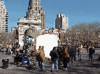 Bottom right picture is Washington Square Park in Greenwich Village.  Today a movie is being filmed in the park.  You might walk through here and see Woody Allen or maybe even the Pretty Woman, Julia Roberts at anytime.