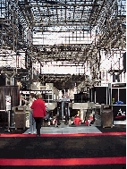 Center right picture you see another look at the spacious interior of the Jacob Javits Convention Center which has an average daily capacity of 85,000 visitors.