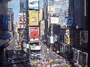 Top right picture you see Times Square where everything is flying all the time. People look up in Times Square but they usually only see things like advertisements for underwear, television, or they read their stock quotes (better unidentified sometimes)