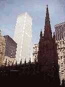 Bottom right picture you see Trinity Church with one of the Twin Towers in the background.  Trinity Church is steps away from the New York Stock Exchange.  You just know Wall Street traders must go in requesting divine intervention.