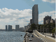 It doesn't cost anything to window shop and New York is the best place in the world to see the most elegant stores and windows. Top right picture you see the United Nations Plaza as seen from a walkway on the FDR Drive, you see the East River to the left