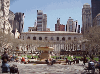 Take a walk on 42nd Street and you'll find some very famous sights. Top left picture you see the New York Public Library in the distant center of the picture beyond Bryant Park.  The New York Public Library is the 2nd largest research library in the USA.