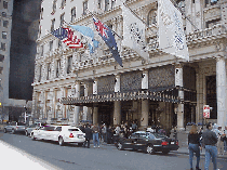 Center right you see people checking into the gorgeous Plaza Hotel.