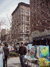 Even though Madison Avenue is lined with expensive stores, you still get the feel of New York.  Top right photo you see artist Adam Brzostoski selling his art work on Madison Avenue in front of Georgio Armani.