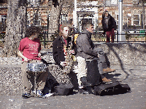 Center photo you see musicians in Washington Square Park.  Free performances happen daily, 365 days a year!