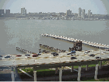 Center right picture you see Trump's new Pier 1 beyond the Joe Dimaggio highway. Top right picture you see the walkway to Trump Place from Pier 1 on the Hudson River.