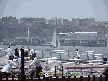 Center right picture you see the view of people on Pier 1 and the skyline of New Jersey from Trump Place.