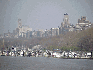 Top right photo you see the boats docked at the 79th Street Boat Basin.  In the background you see Riverside Park and the skyline of the city.