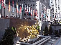 Bottom right picture you see Rockefeller Center.  If you're feeling sure of yourself you could go watch the Today Show here and propose in front of the world on live television.  Rockefeller Center is located on Fifth Avenue near the Diamond District.