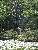 Center right picture you see a statue of the actor Edwin Booth inside Gramercy Park.