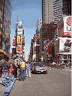 Top right picture you see Broadway and on the left in the distance you see the ABC studios and the Nasdaq sign to the far distant left. Center right picture you see a street level shot of Broadway.