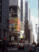 Top right picture was taken on 42nd Street.  To the left you see the back of the Jumbotron and in the far distance you see the Chrysler Building.