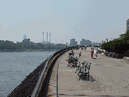 Bottom right picture you see the Esplanade at Gracie Mansion and Carl Schurz Park.  The island of Manhattan has many esplanades offering various views.