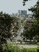 If you're a quiet person then you might want to try one of the many parks in New York City.  Bottom right picture was taken at Morningside Heights.  In the distance you see a view of the streets of Harlem.