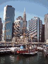 Top left photo you see some of the historic ships that make up the South Street Seaport Museum.