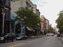 Center right picture you see the many stores on West Broadway.  You'll find art galleries, restaurants, designer clothing stores and many trendy shops here.