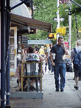 All along the streets of the West Village you'll pass restaurants with outdoor dining.  Top left picture you see people dining on West 10th Street.