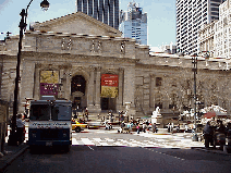 Bottom right picture is the New York  Public Library.  Not shown here but directly behind the New York Public Library is Bryant Park.