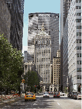 Top right picture you see Park Avenue with the Helmsley Building and the Met Life Building behind it. You can drive through the Helmsley Building which brings you out close to Grand Central Station and 42nd Street.