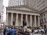 Top right picture you see the steps of Federal Hall on Wall Street.  This downtown museum is a favorite spot for the lunch crowd to sit and eat their sandwiches.