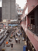 Center right picture you see the boardwalk of Pier 17 where people dine at the South Street Seaport.